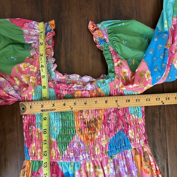 SPELL & THE GYPSY Freda Dress Lolly Colorful Floral Puff Sleeve Boho - Picture 14 of 15